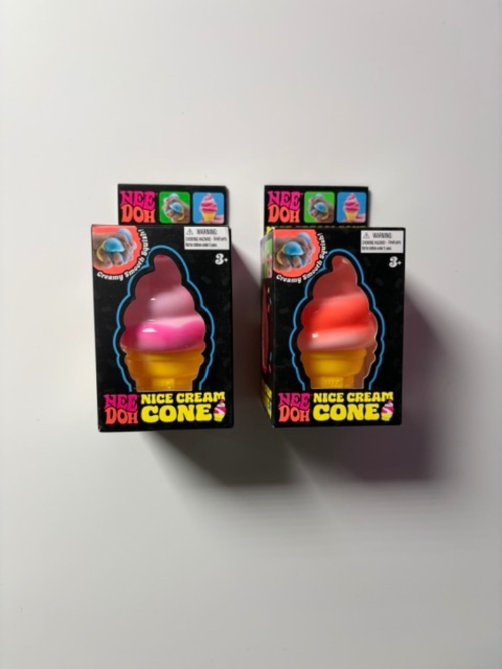 Schylling NeeDoh Nice Cream Cone Pink Orange ASMR Squishy Fidget Toys